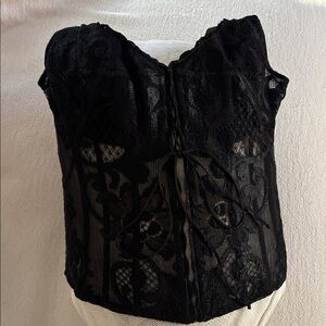 Elegant Black Lace Camisole for Women size 46